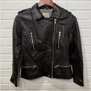 Chaser NWT Lamb Leather Moto Biker Jacket Asymmetrical Zip Black Small Edgy Punk